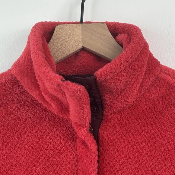 Patagonia Women Small Fleece Red Polartec Snap-T Pullover Fleece Sweater Jacket - Picture 3 of 10